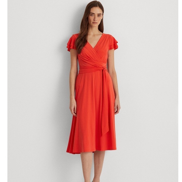 Lauren Ralph Lauren Dresses & Skirts - Lauren Ralph Lauren Surplice Jersey Flutter-Sleeve Dress